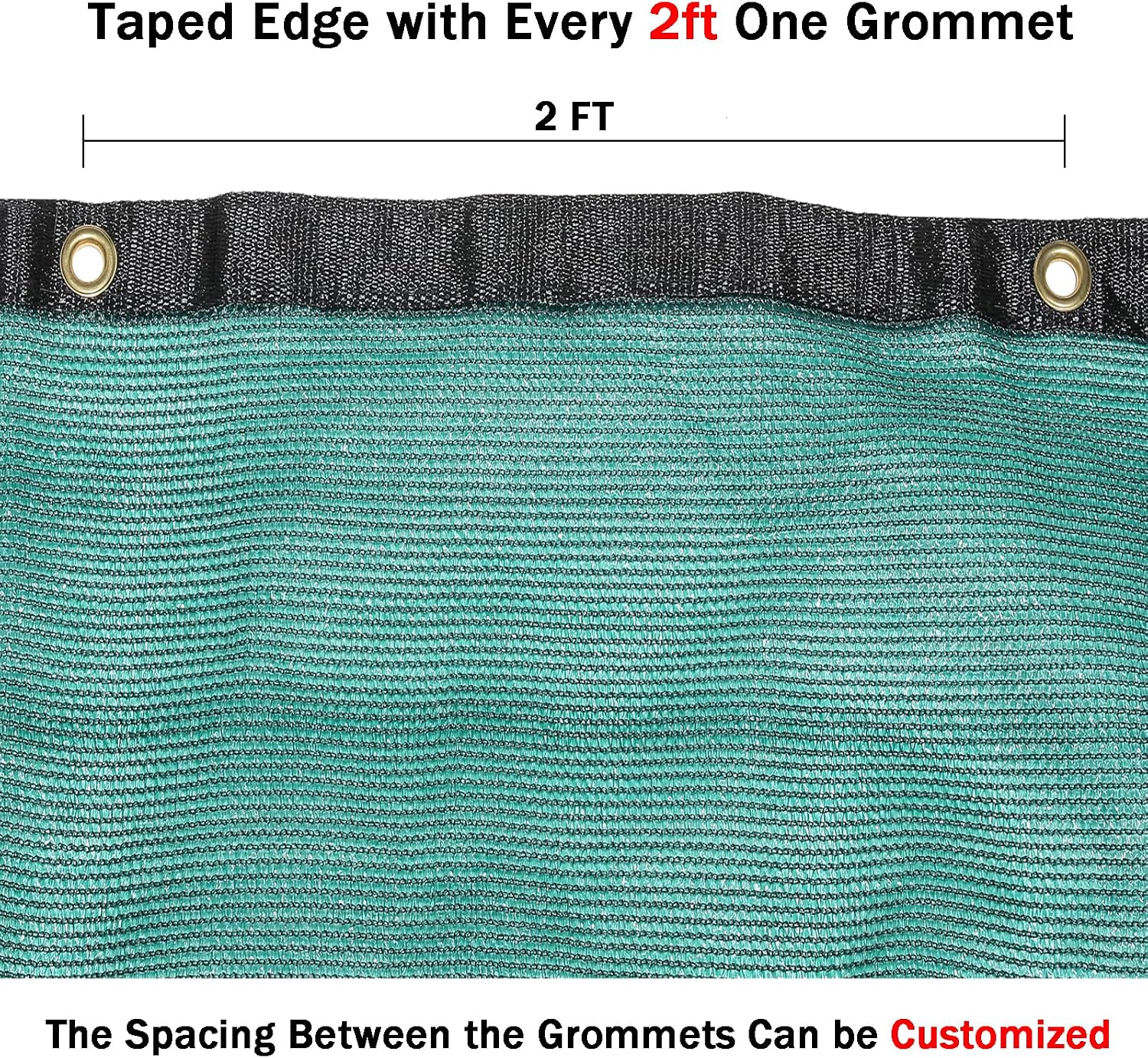 90% Green Heavy Duty Sun Shade Cloth Garden Mesh with Grommets for Patio Netting Plant Cover Backyard Sunblock Canopy Garden Pergola Greenhouse Car Barns Kennel 6ft x 50ft