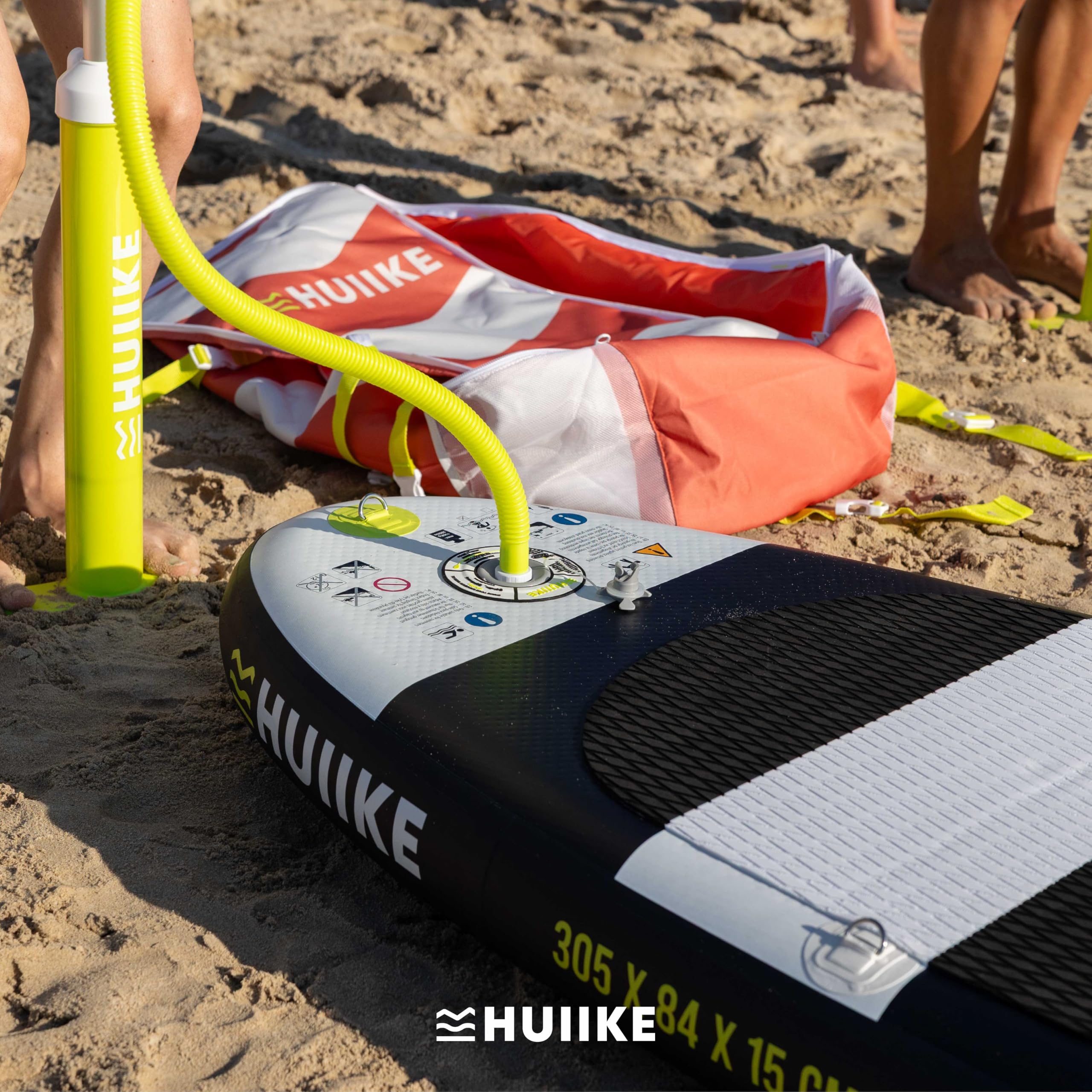 HUIIKE Pompa SUP Manuale con Doppia Azione Pompa per SUP 15 PSI, Gonfiatore Doppio Effetto Stabile | Accessori Stand Up Paddle, Handpump Tavola Gonfiabile | Manual Pump per Tavole Gonfiabile