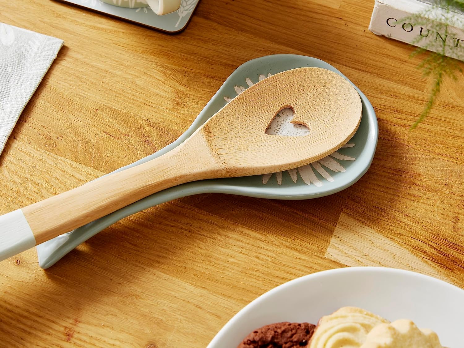 Cooksmart British Designed Large Spoon Rest | Spoon Rests for All Type of Spoons | Kitchen Spoon Rest for All Types of Kitchens - Homestead