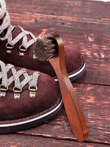 Miniatura 6 de Jovitec 3 piezas de cepillo de esmalte de zapatos para jabón de silla de montar, aplicador de crin de caballo, cepillo limpiador de zapatos para