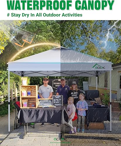 Miniatura 6 de Tienda de campaña desplegable de 10 x 10, parte superior con revestimiento plateado 300D, toldo desplegable instantáneo, refugio portátil con bolsa