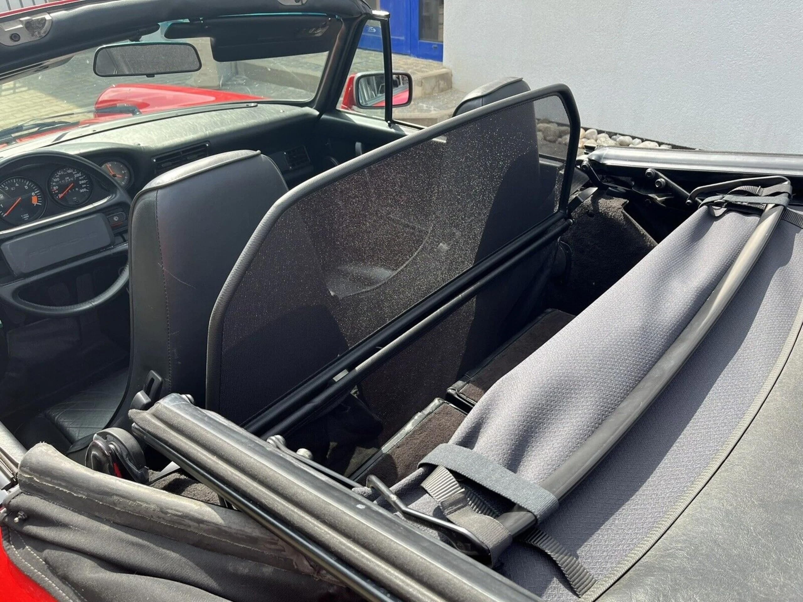 GermanTuningParts Déflecteur de vent pour Porsche 911 964 Cabriolet avec capote électrique 1988-1994 – Noir – Déflecteurs d'air – Coupe-vent