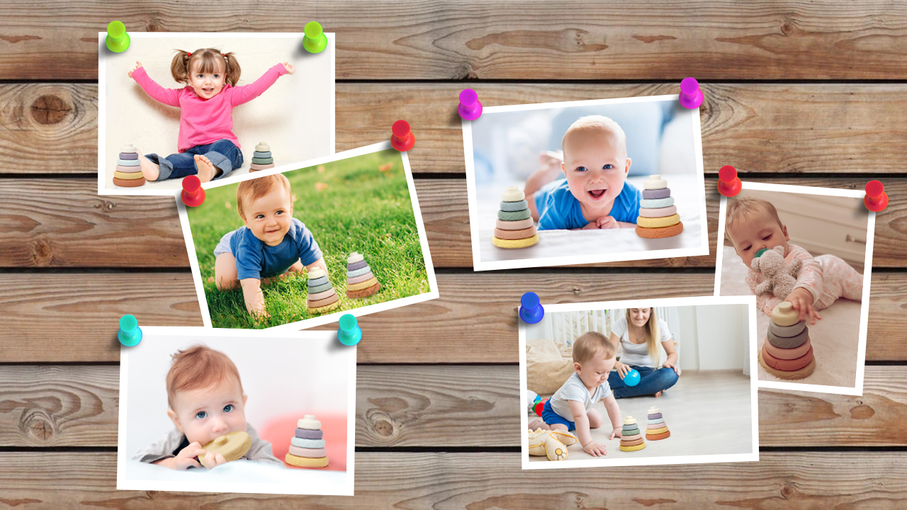 Mini Tudou 6 Pcs Stacking & Nesting Circle Toy,Soft Building Rings Stacker & Teethers,Squeeze Play with Early… - Image 8