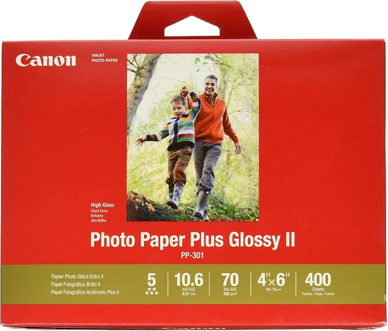 CanonInk Photo Paper Plus Glossy II 4" x 6" 400 hojas (1432C007)