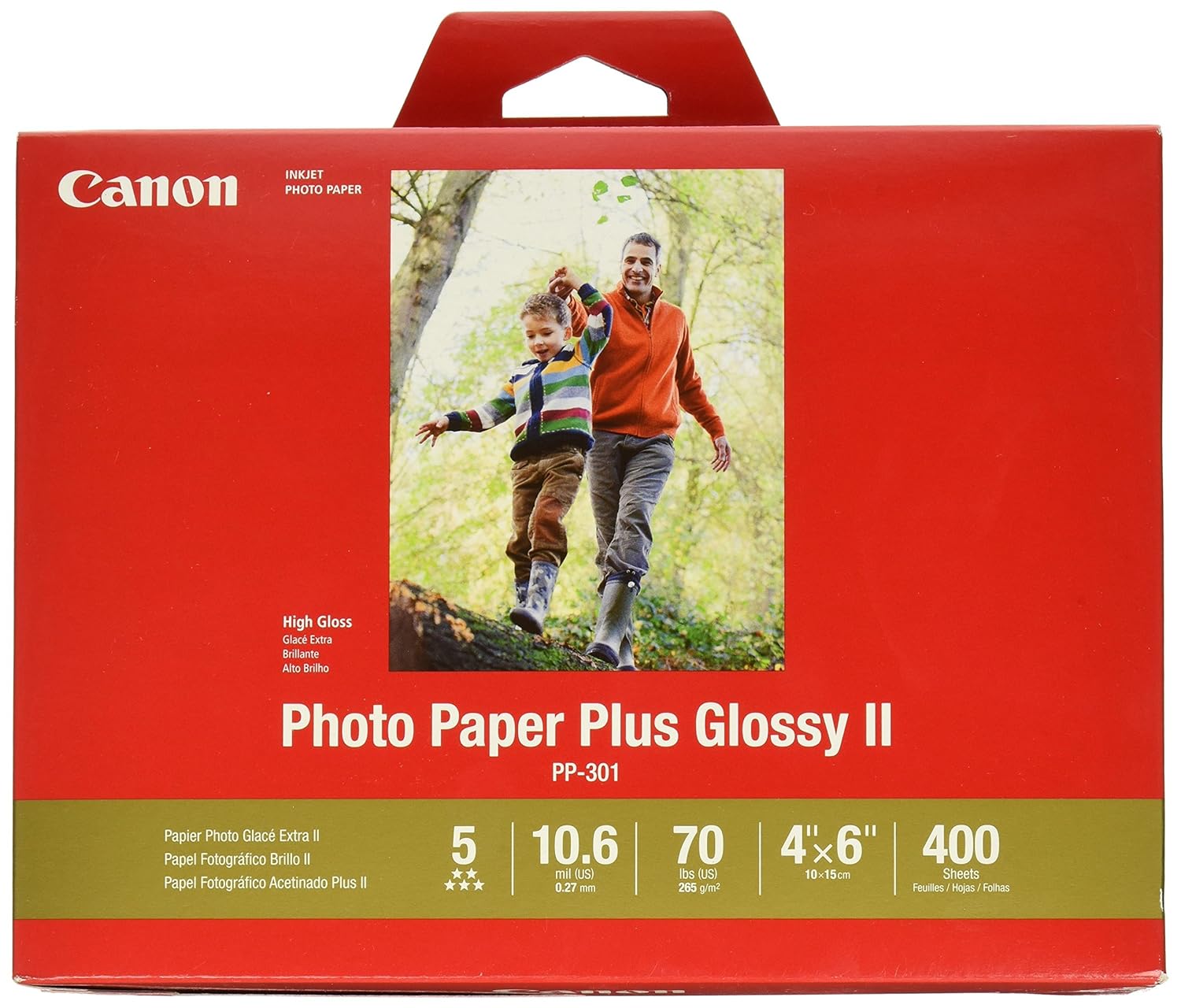 CanonInk Photo Paper Plus Glossy II 4" x 6" 400 Sheets (PP301 4X6_400
