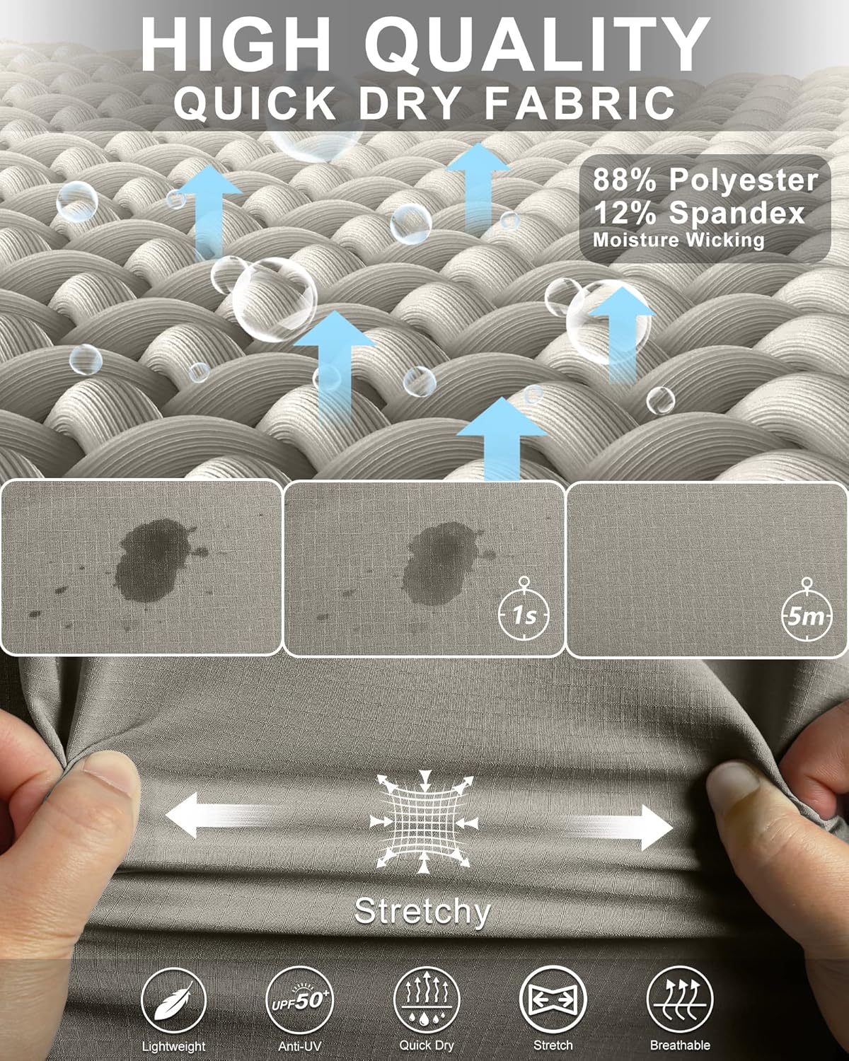 33,000ft Men's UPF 50+ UV Protection Long Sleeve Hiking Shirts Breathable Quick Dry Fishing Shirts for Safari, Outdoor - Image 5