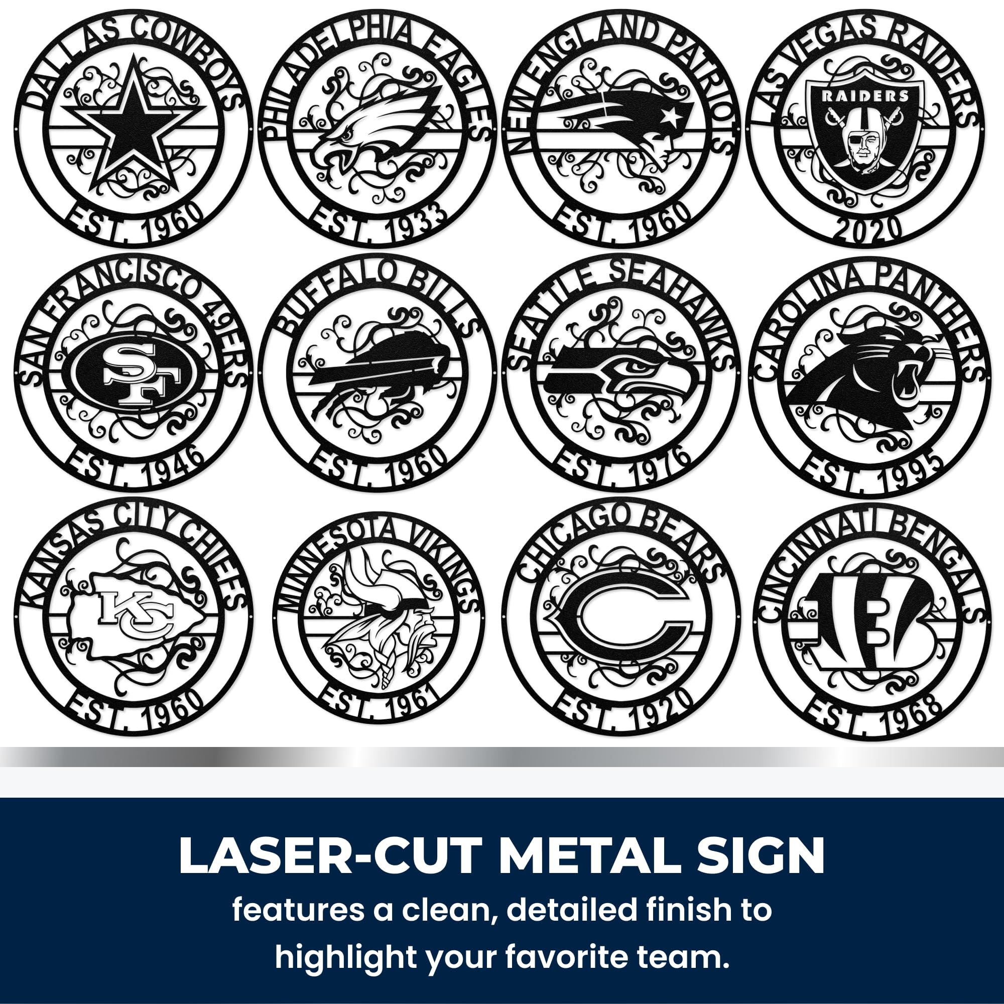 Party Animal NFL Las Vegas Raiders Laser Cut Metal Sign : Amazon
