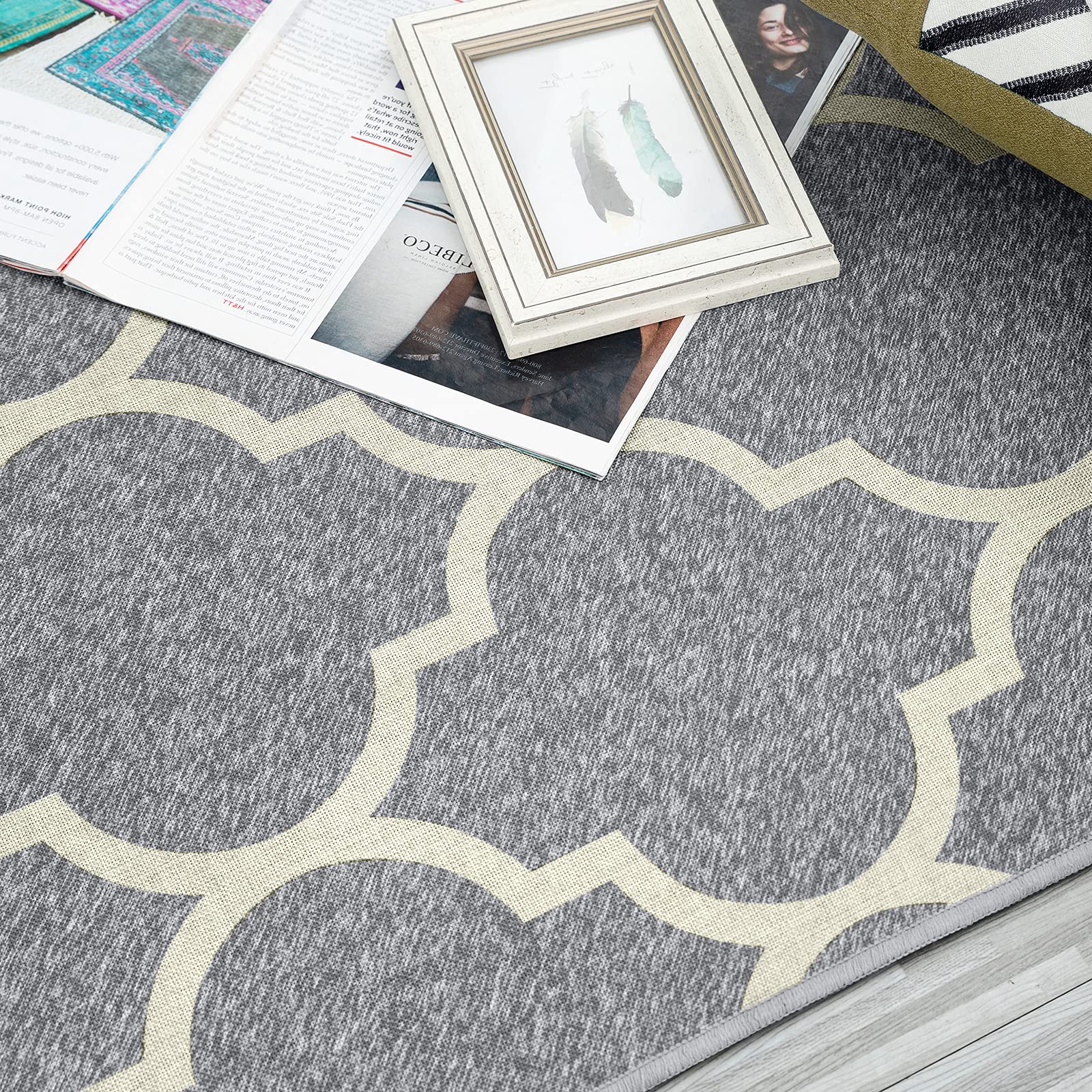 Amazon | JINCHAN エリアラグ 3x5 ドアマット インドアラグ 幾何学的