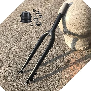 26 inch Bicycle Fork 1-1/8" Threadless Rigid Fork for MTB Road Cruiser Bike, Disc Brake Black