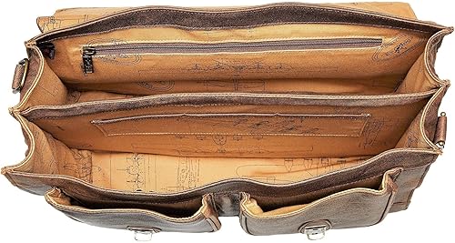 Miniatura 5 de Scully Aero Squadron Leather Front Flap Workbag Maletín para portátil Marrón