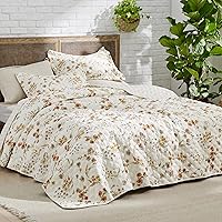 Vista 2 de Bedsure - Colcha floral tamaño Queen, ropa de cama reversible con estampado botánico, colcha ligera, colcha de microfibra suave para todas las 05