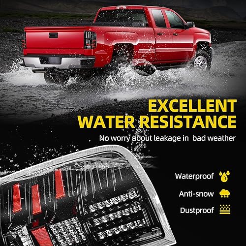 Miniatura 5 de DWVO Conjunto de luz trasera LED compatible con Chevy 2008-2013 Silverado 1500, 2008-2014 Silverado 2500 y 3500, 2007 New Body Style, 12-14 GMC