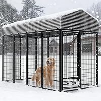 Vista 9 de Perrera grande para perros con techo, recinto resistente para perros para interiores y exteriores con funda extraíble, corralitos para perros