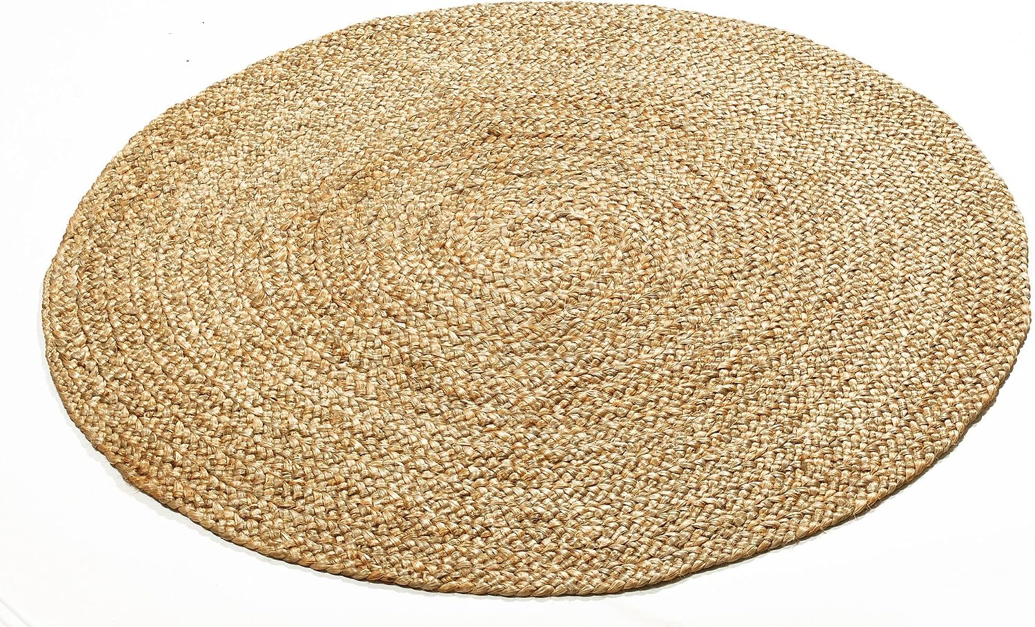 Fab Habitat Essentials Braided Area Rug - Natural - Handwoven, Natural Fiber, Soft Underfoot - Natural Jute - Bedroom, Living Room, Dining Room - 5ft Round
