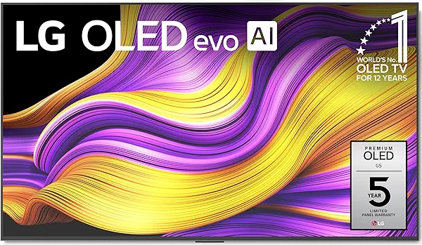 LG 55-Inch Class OLED evo AI 4K G5 Series Smart TV w/Dolby Atmos, Dolby Vision, HDR10, AI Super Upscaling 4K, Filmmaker Mode, Wow Orchestra, Alexa Built-in (OLED55G5WUA, 2025)