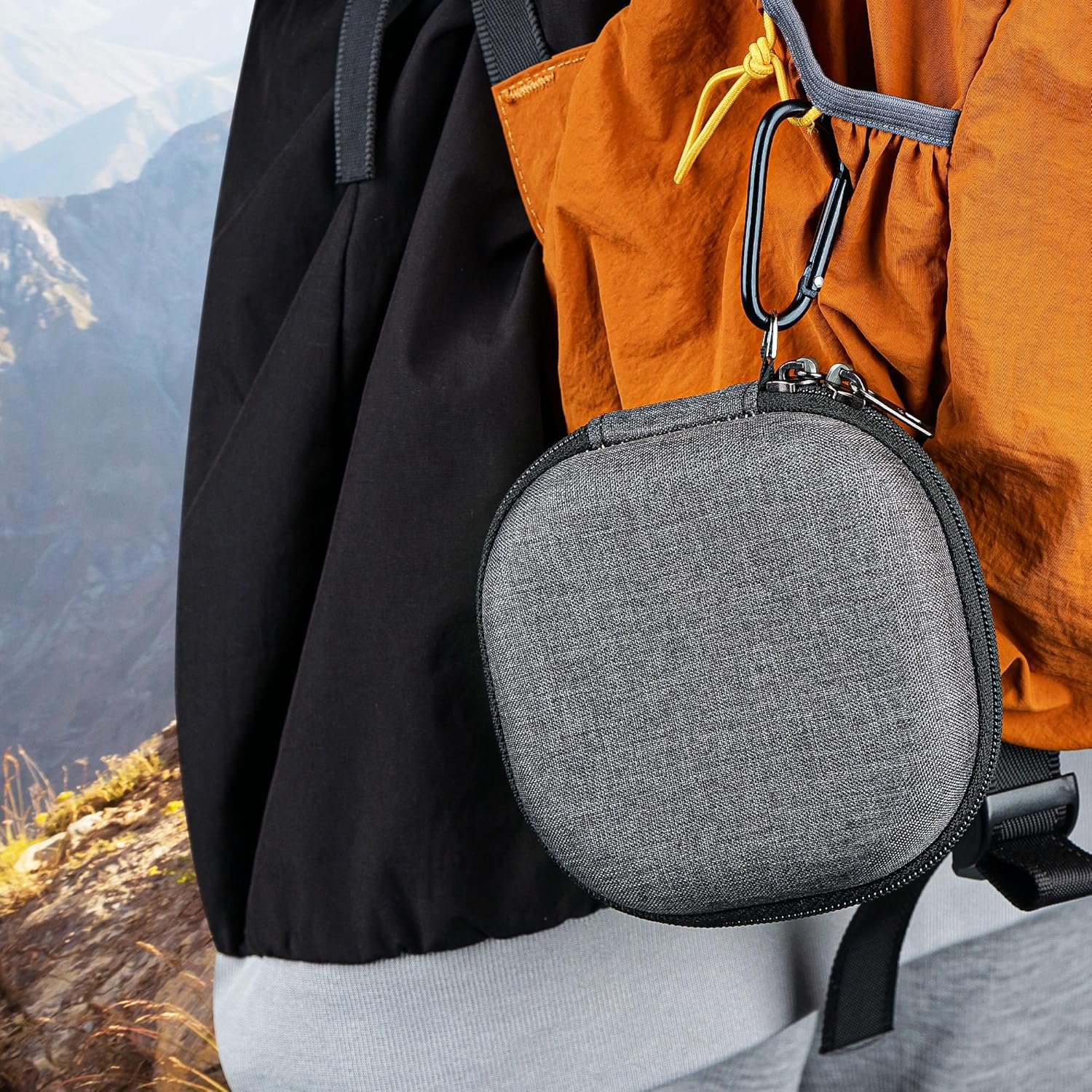 Geekria Shield Speaker Case Compatible with Bose SoundLink Micro II, Replacement Hard Shell Portable Protective Travel Carrying Bag with Cable Storage, Keychain Hook (Dark Grey) - Image 6