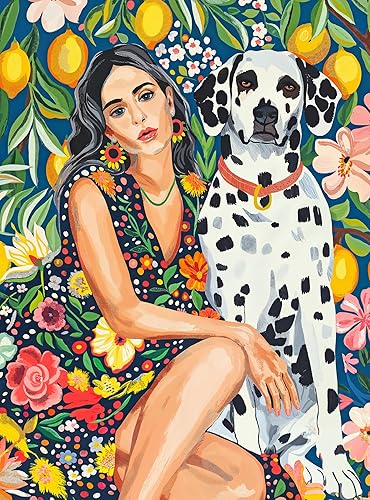 Cross & Glory Puzzles Spot and Jane - Rompecabezas de 1000 piezas con obras de arte de mujer y perro, perfecto para amantes de los perros y