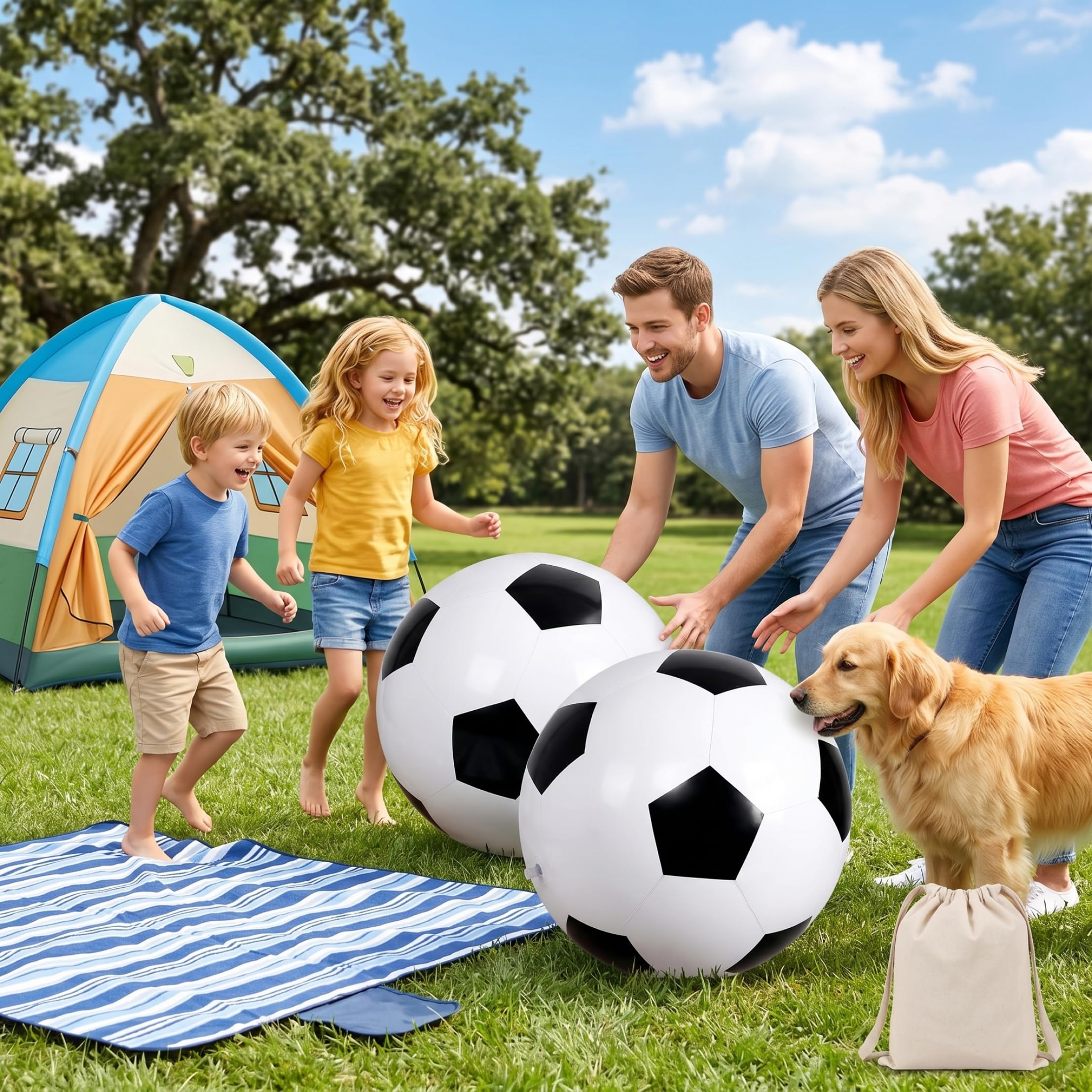 Balón de fútbol Inflable Gigante, 2 uds., balón de fútbol de Playa Inflable de PVC para diversión al Aire Libre, 39, 37 Pulgadas