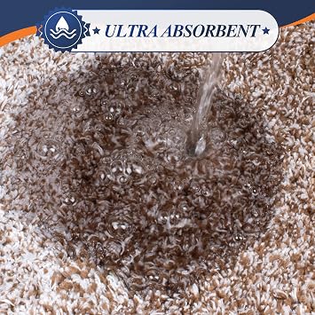 Walensee Bath Mat for Bath - Non Slip, Machine Washable (20 x 32, Ombre Brown) Water Absorbent Soft Microfiber Shaggy Plush Thick