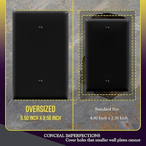 Miniatura 2 de ENERLITES Blank Device - Placa de pared para dispositivo, cubierta en blanco jumbo, acabado brillante, de gran tamaño, 1 banda, 5.5 x 3.5 pulgadas,