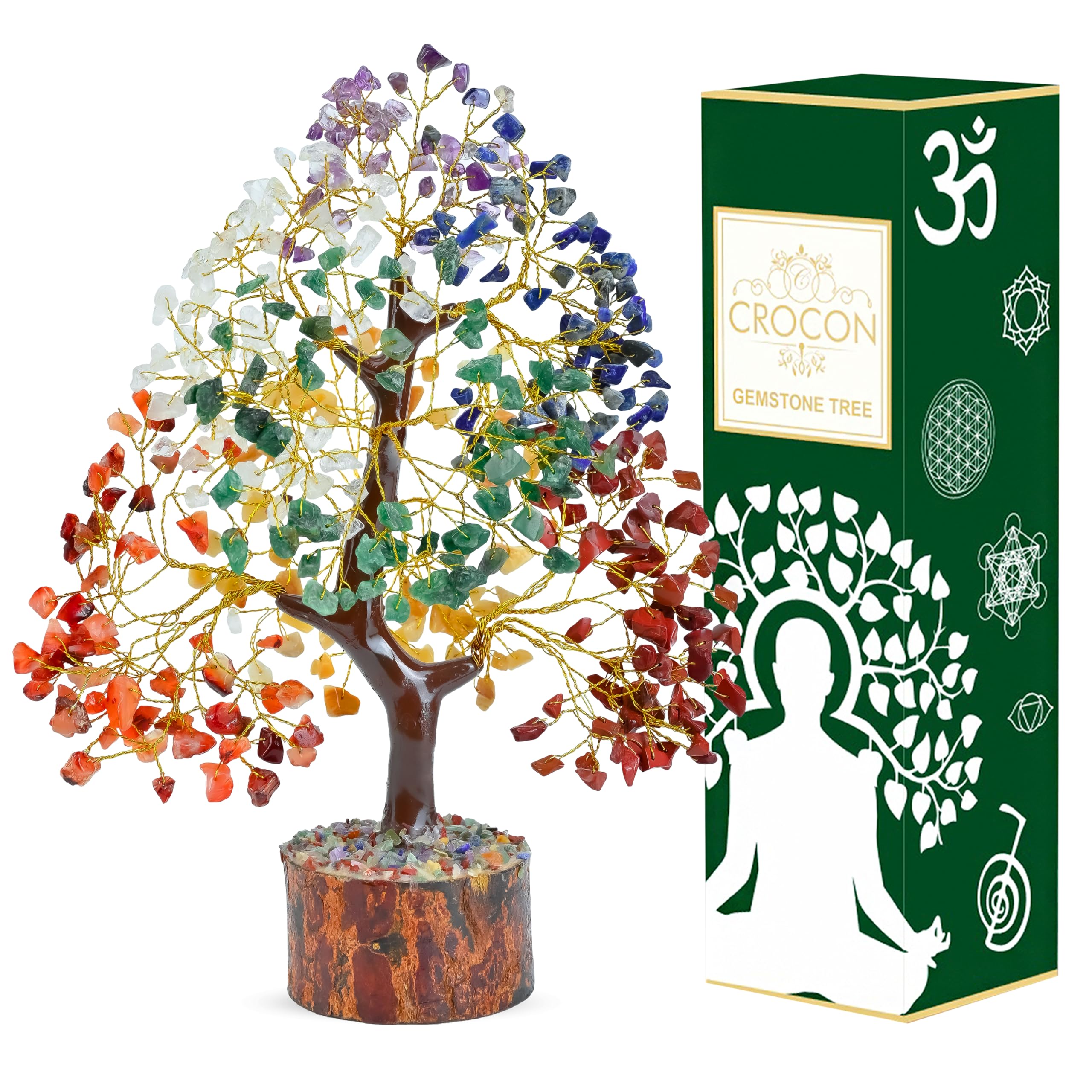The Original 7 Chakra Crystal Tree Birthday Gifts for Women & men Crystal Tree of Life Sister birthday gifts Home Decor Healing Crystals Gifts for Mom Positive Energy New Home House Warming Gift Women