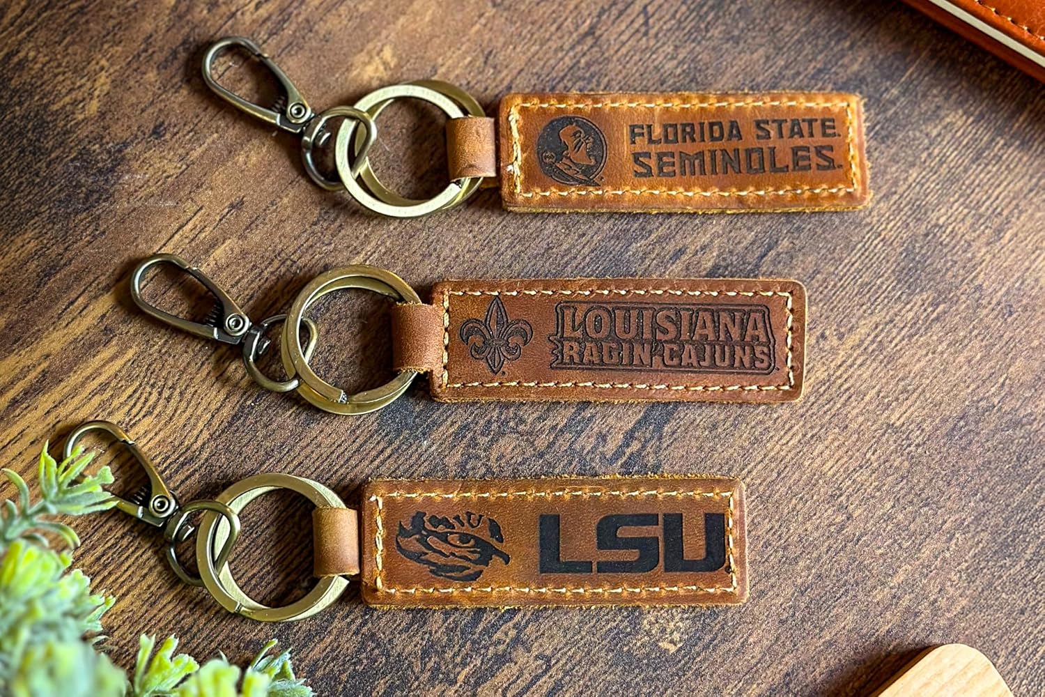 R and R Imports Texas State Bobcats College Alumni Leather Keychain – Officially Licensed
