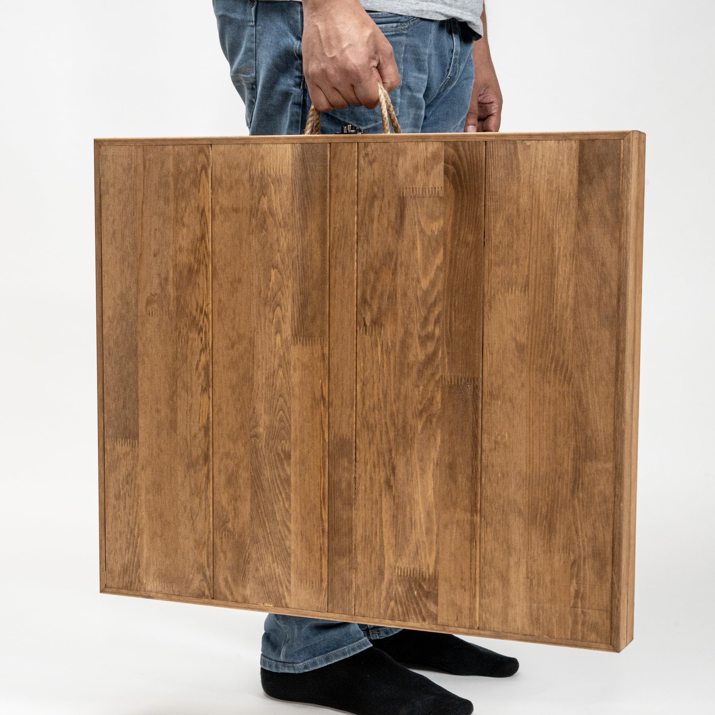 faltbarer Campingtisch - Klapptisch - Böhmischer Picknicktisch - Klapptisch – 70X120X35CM – 4 Personen – Kiefernholz (Walnuss)