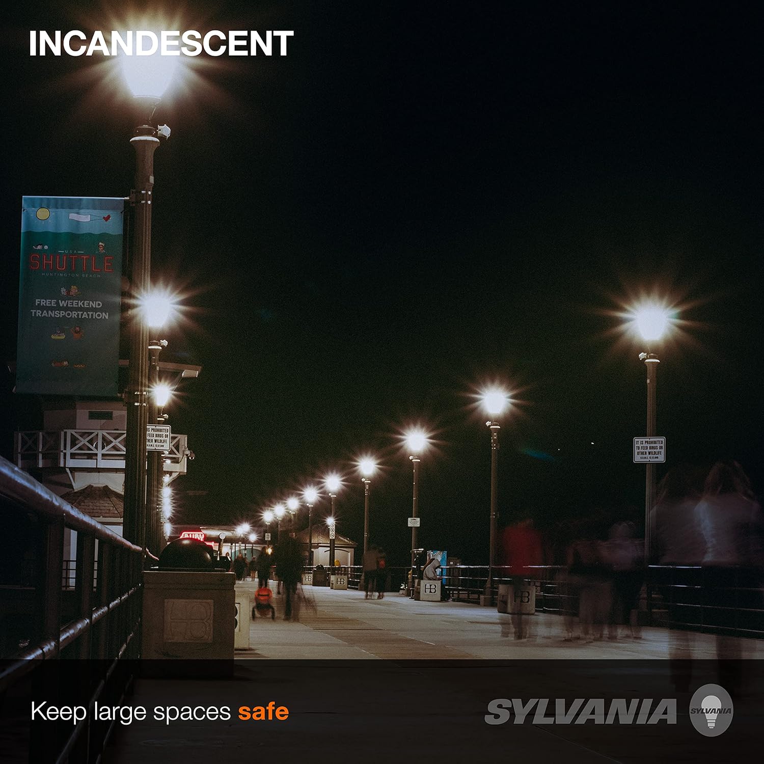 SYLVANIA Lumalux HID Light Bulbs illuminating a street at night