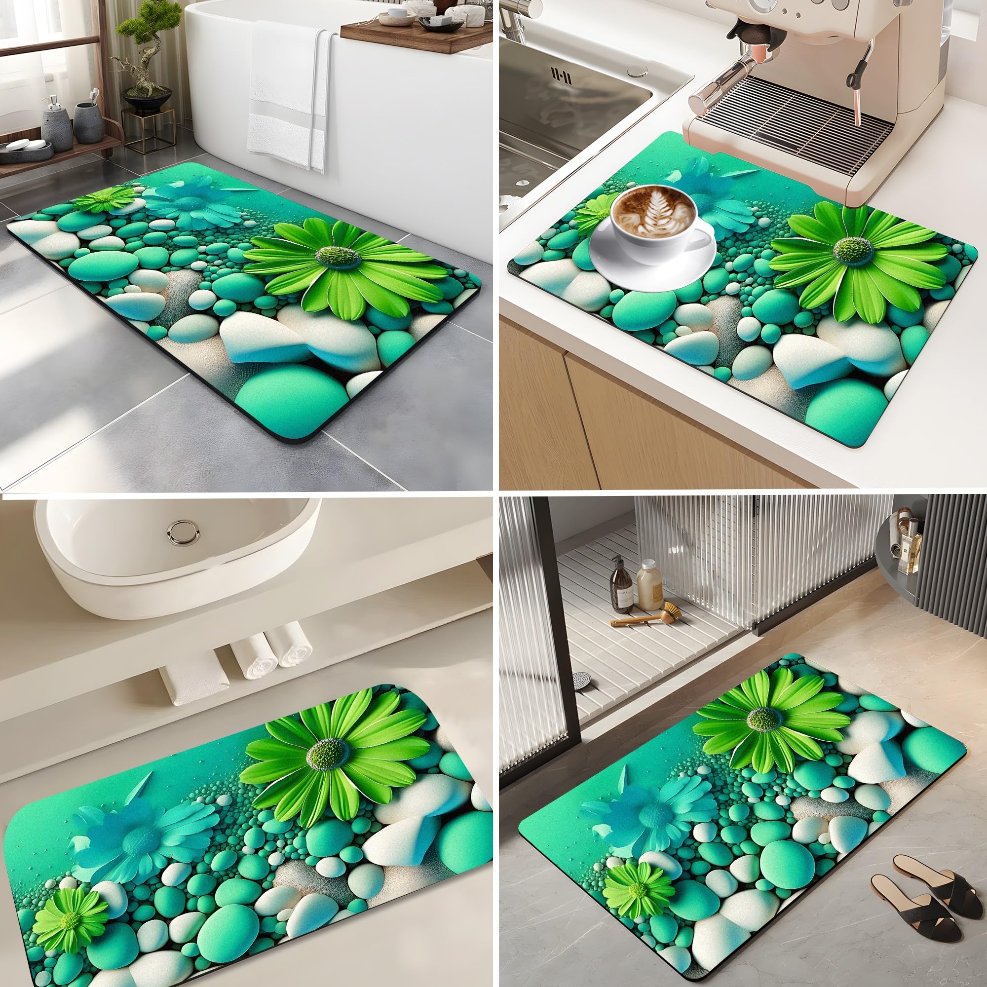 Olnamaro Tapis De Bain Antidérapant,Tapis de Bain Diatomite&Modèle Rare