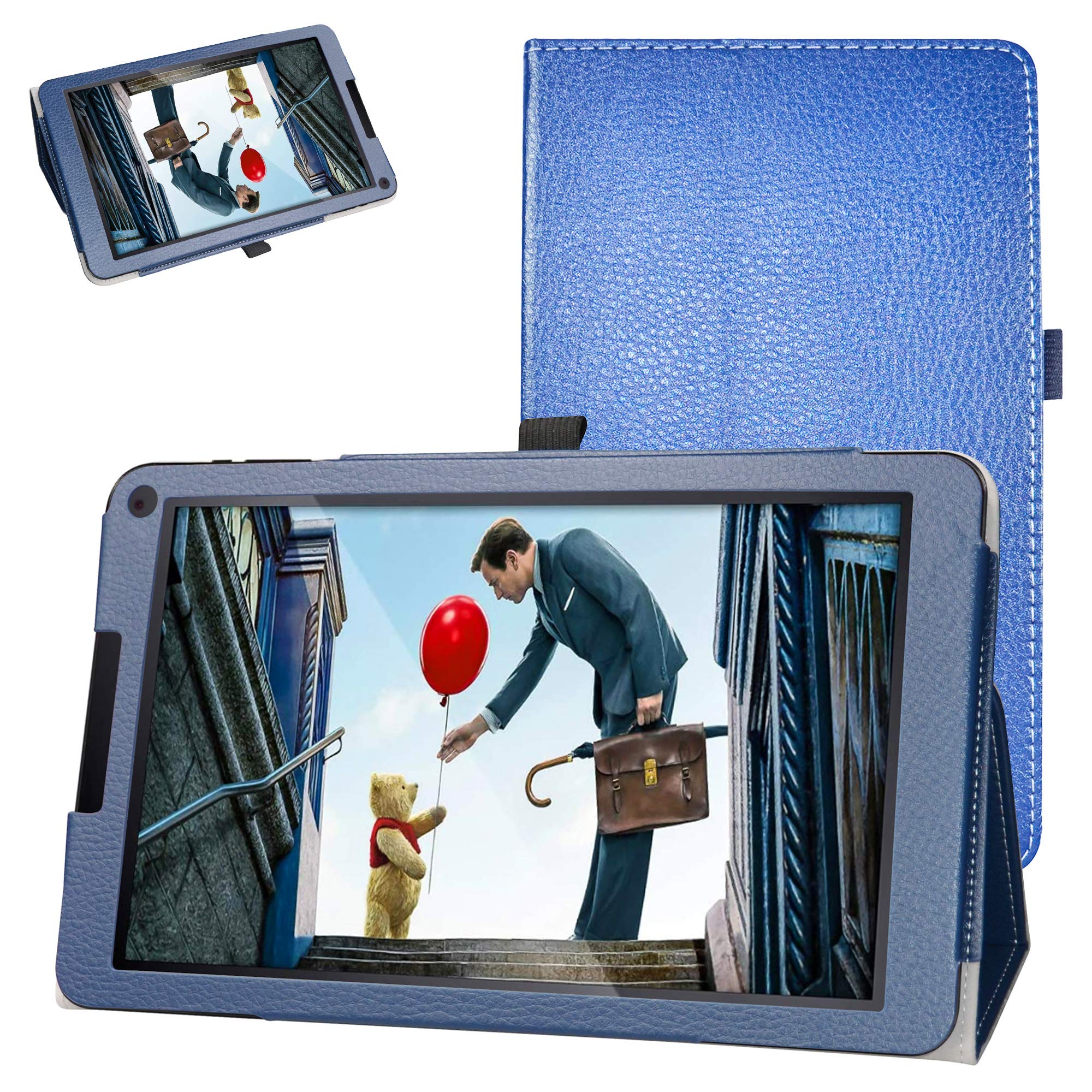 Bigefor Fusion5 104Bv2 Tablet Case,PU Leather Folio 2-Folding Stand Cover for 10.1" Fusion5 104Bv2 /104Bv2 Plus Android 8.1 Oreo Tablet(Not Fit Fusion5 104Bv2 PRO),Dark Blue