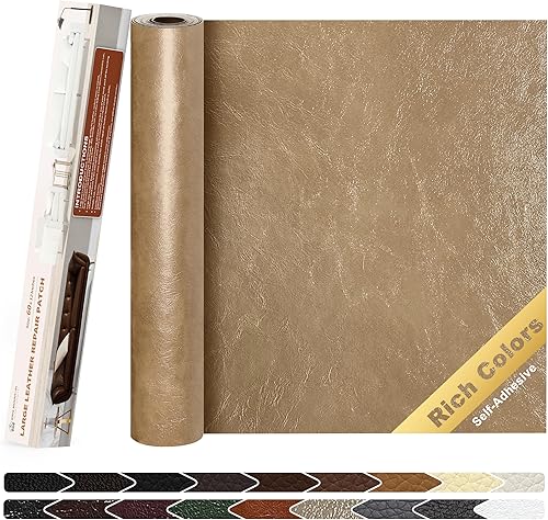 Vista 27 de KING MOUNTAIN Parche de reparación de cuero, cinta de reparación de cuero autoadhesiva de 4 x 63 pulgadas para muebles de cuero dañados, asientos