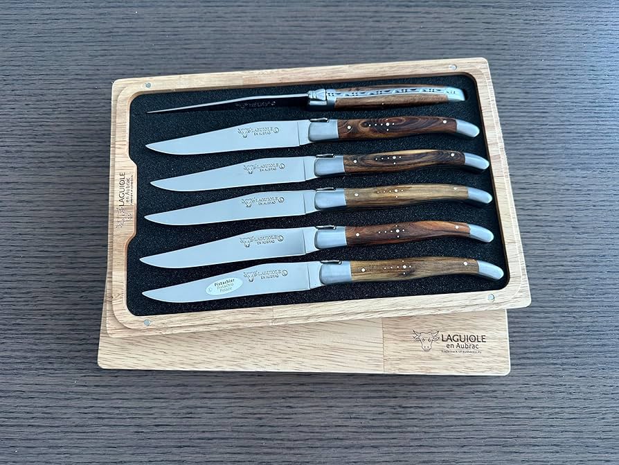Laguiole ナイフセット 6本 木製ケース付き 楽天市場】ル ライヨール ステーキナイフ 6本セット 木製収納