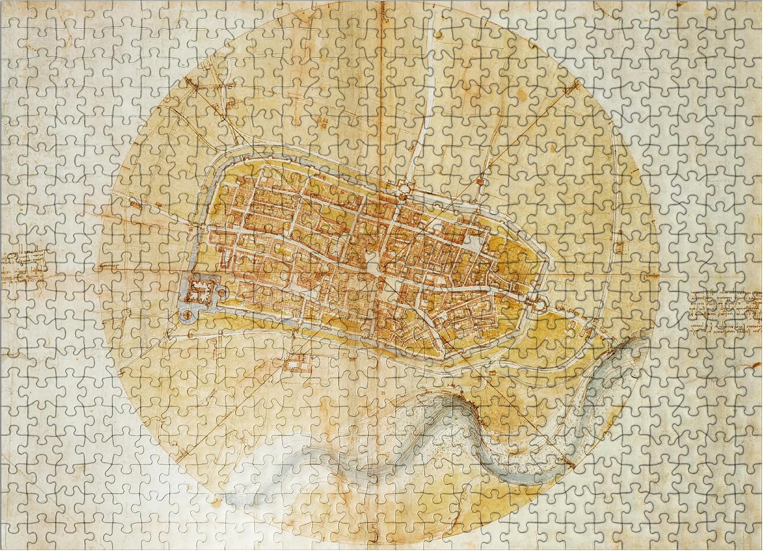 MyPuzzle Map of Imola By Leonardo Da Vinci - Premium 500 Piece Jigsaw Puzzle for Adults