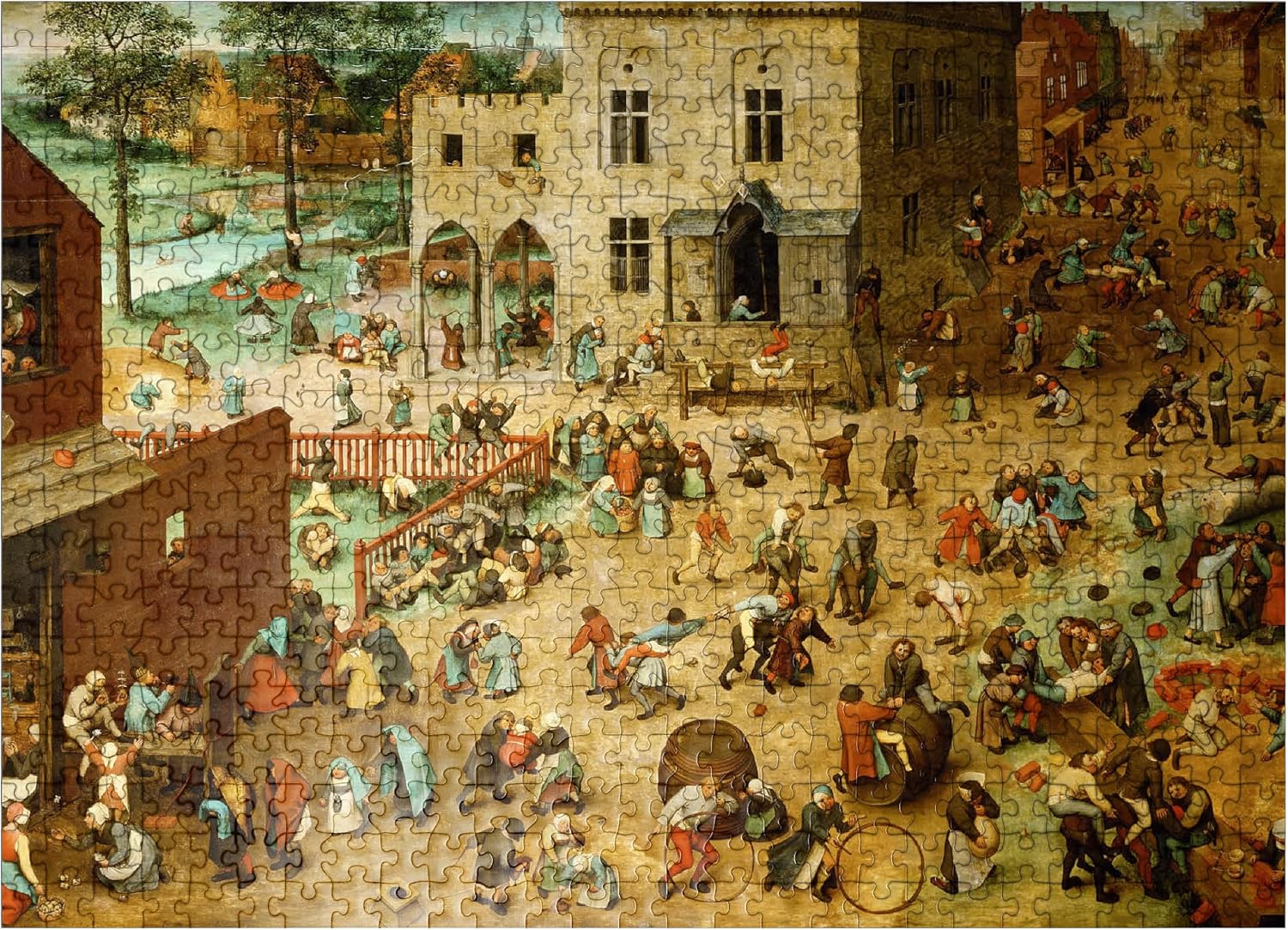 MyPuzzle Childrens Games 1560 By Pieter Bruegel The Elder - Premium 100 Piece Jigsaw Puzzle for Adults