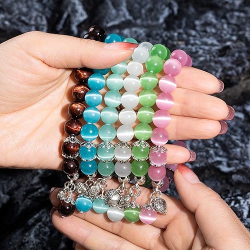Miniatura 6 de MEHUK Pulsera de Piedras Preciosas Elástica Natural, Pulseras de Cuentas de Piedra Curativa para Mujeres y Hombres Regalos (Unisex)
