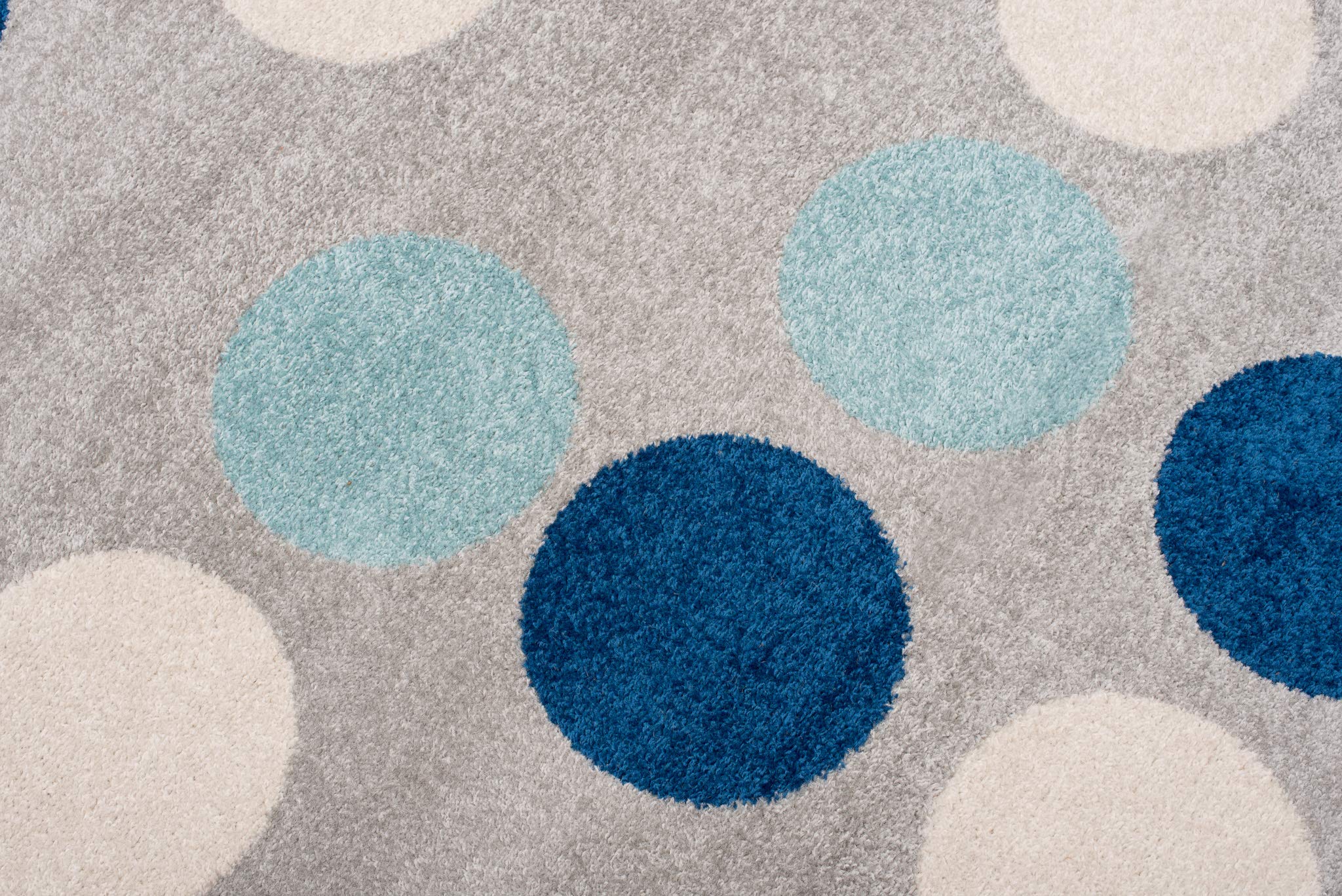 TAPISO Lazur Tapis Chambre Enfant Fille Garçon Bébé Tapis de Jeu Moderne Bleu Rose Gris Crème Noir Géométrique Motif à Pois Poils Courts Oeko-TEX Doux Résistant 120 x 170 cm