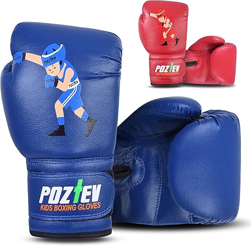 Guantes de boxeo juveniles para niños, ideales para boxeo, kickboxing, Muay Thai, UFC, MMA - Guantes de boxeo pesados para principiantes y niños