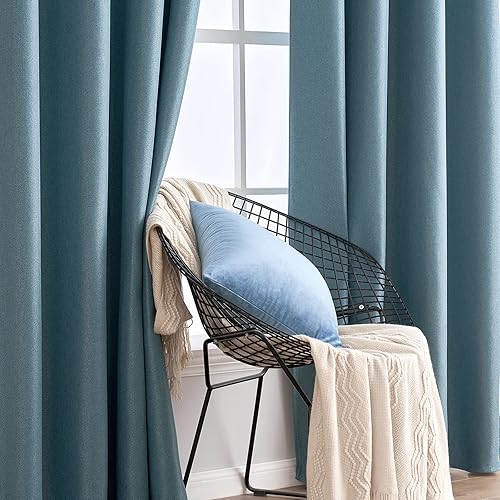 Miniatura 6 de MIULEE Cortinas con textura de lino de 84 pulgadas de largo, paneles de cortina opacas para dormitoriosala de estar, cortinas con aislamiento