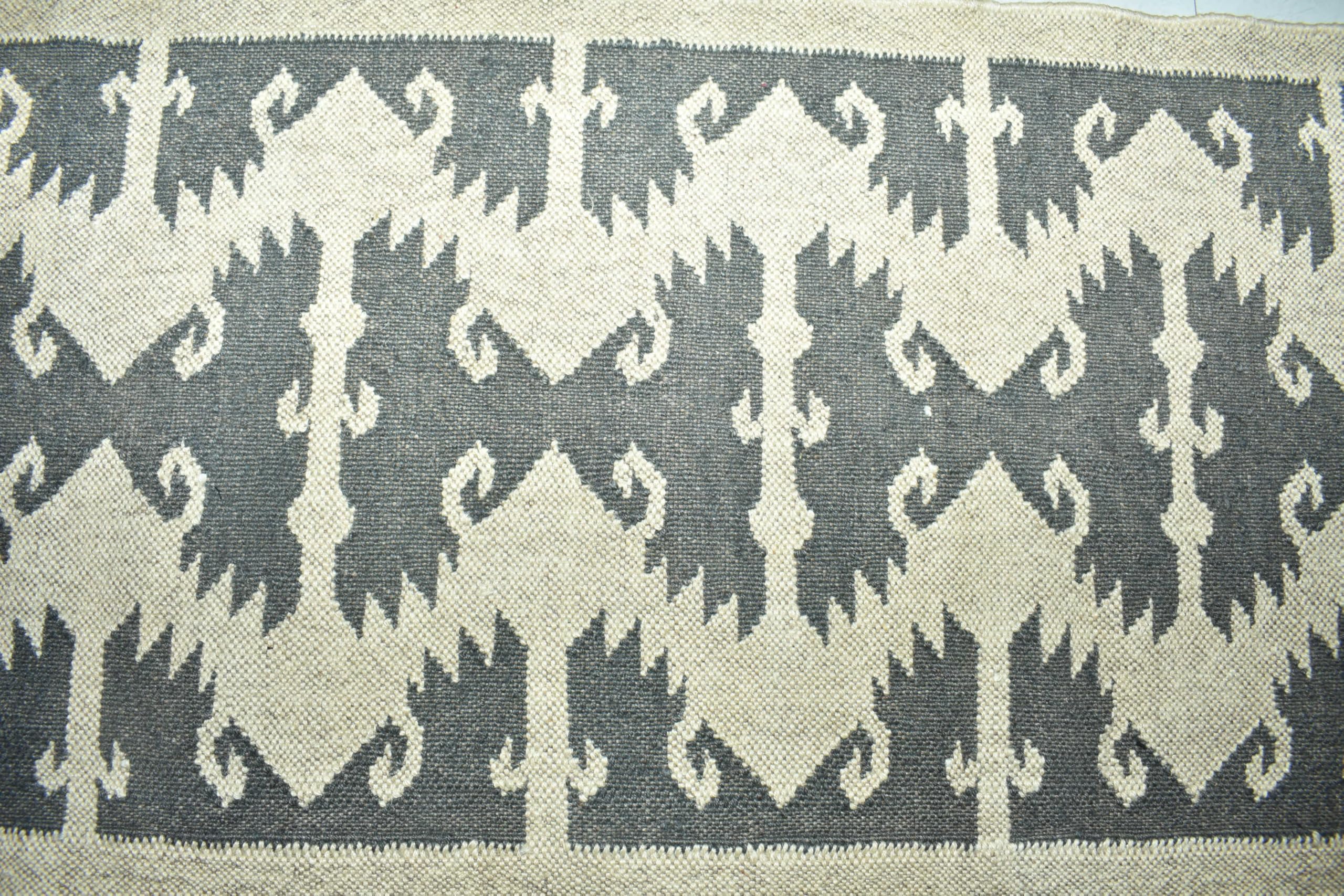 Tappeto in lana e iuta Kilim dall'aspetto rustico, reversibile, per soggiorno, camera da letto, sala da pranzo, tessuto a mano (60 x 240 cm)