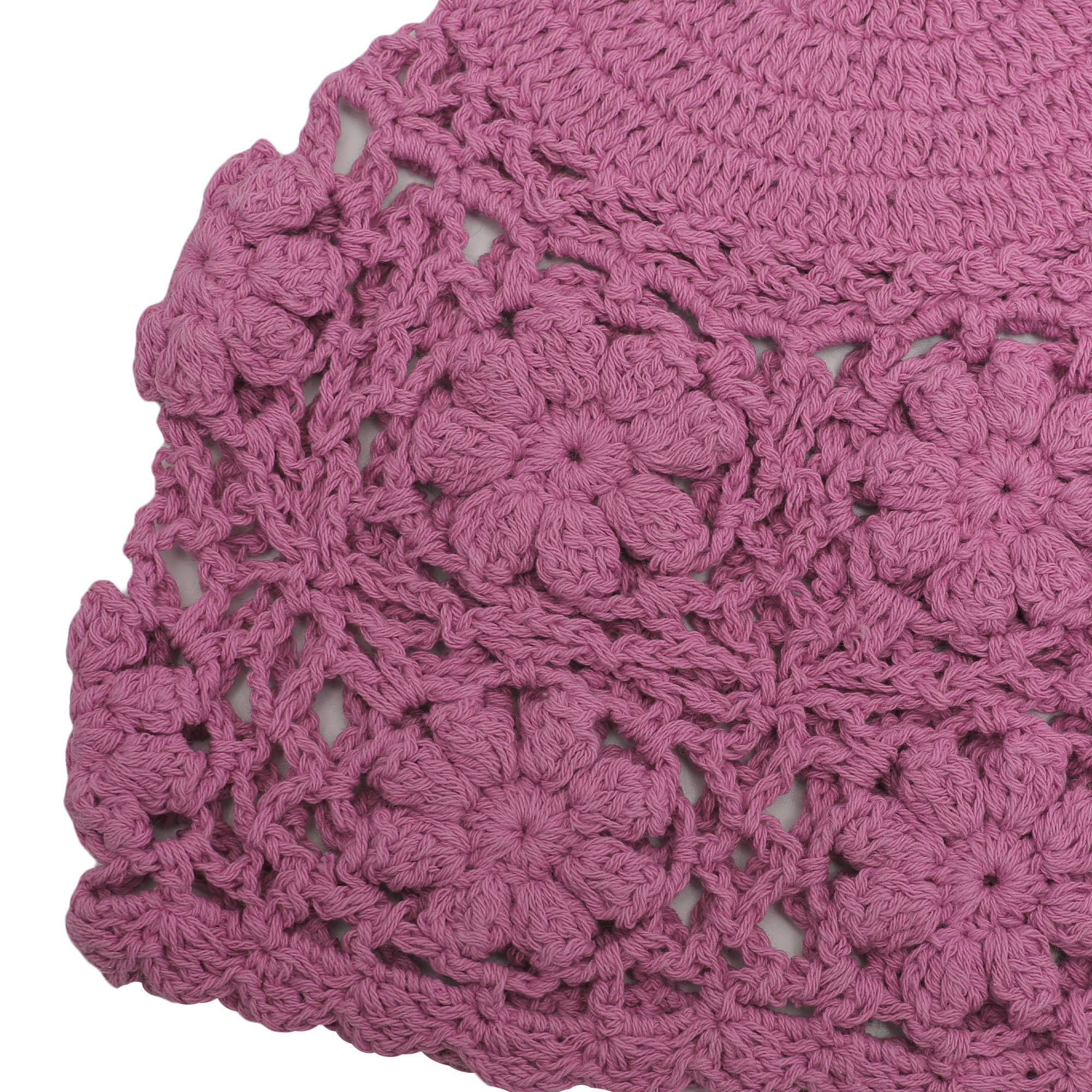Gorro de Punto con Flores Hecho a Mano de Algodón Señoras ZLYC