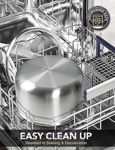 Miniatura 7 de MICHELANGELO Juego de 6 ollas de acero inoxidable de tres capas, 2 cuartos de galón, 3 cuartos y 8 cuartos de galón con tapas, juego de ollas