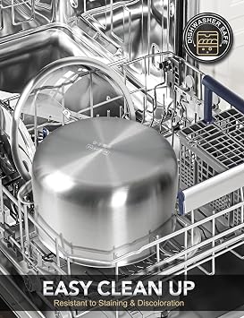 MICHELANGELO Tri-ply Stainless Steel Stock Pot, 8-Quart Stockpot with Lid, 18/10 Nonstick Cooking Pot with Honeycomb Interior, Compatible with All Cooktops