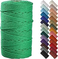 Vista 100 de NOANTA - Cuerda de macramé color verde aguamarina, 1/8 pulgadas (3 mm) x 109 yardas (100 metros), cuerda de algodón colorido para colgar