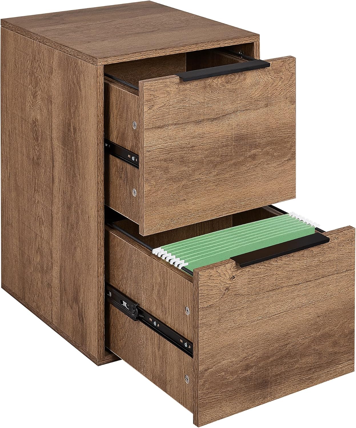 GEDELITE Wooden File Cabinet 2 Drawer, Filing Cabinet for Letter Hanging Files, Vertical File Cabinets for Home Office, Brown. : Office Products