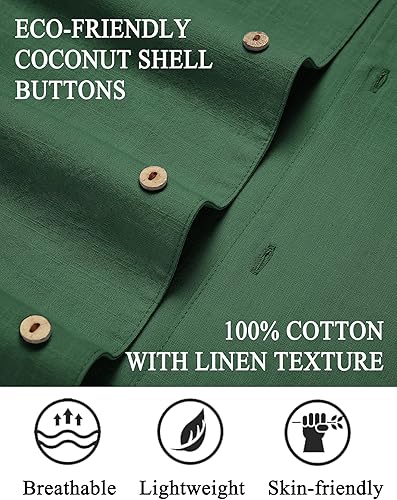 Miniatura 2 de COOFANDY Men's Short Sleeve Casual Shirt Summer Button Down Shirt Travel Vacation Shirt