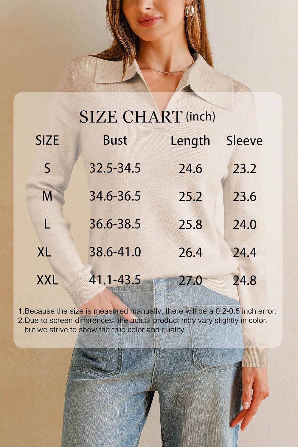 Arach&Cloz Women’s Wool Blend Collared Polo Pullover Spring Sweaters Business Casual Outfits 2026 - Image 6