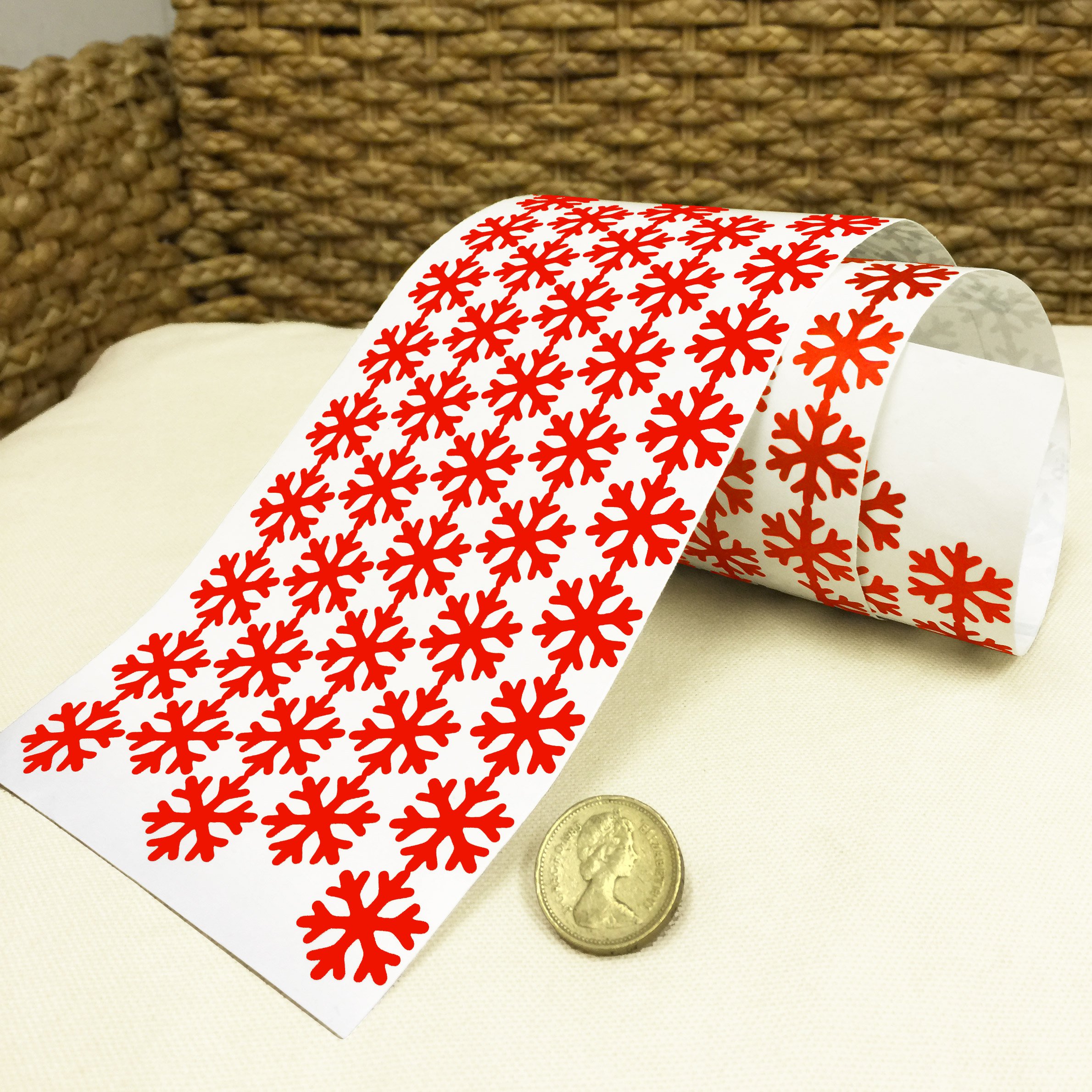 Blue Magic Design Cherry Red I.lifeuk 144 Snowflake Vinyl Christmas Sticker 20Mm Colour Self Adhesive Peel&Stick