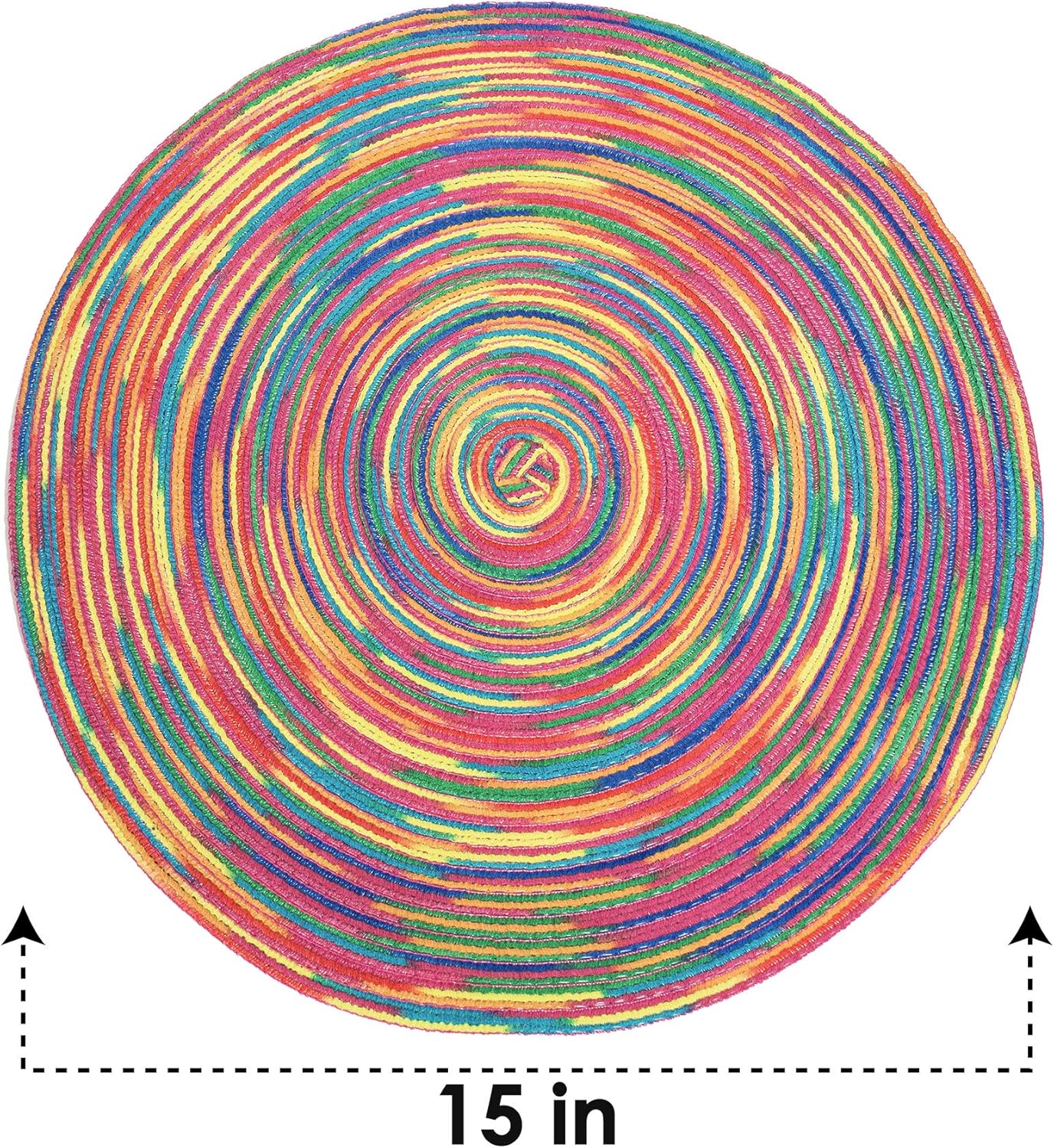 Exсluѕіvе Dіѕсоunt 🔥 Braided Colorful Round Place mats for Kitchen Dining Table Runner Heat Insulation Non-Slip Washable Summer Placemats Set of 6