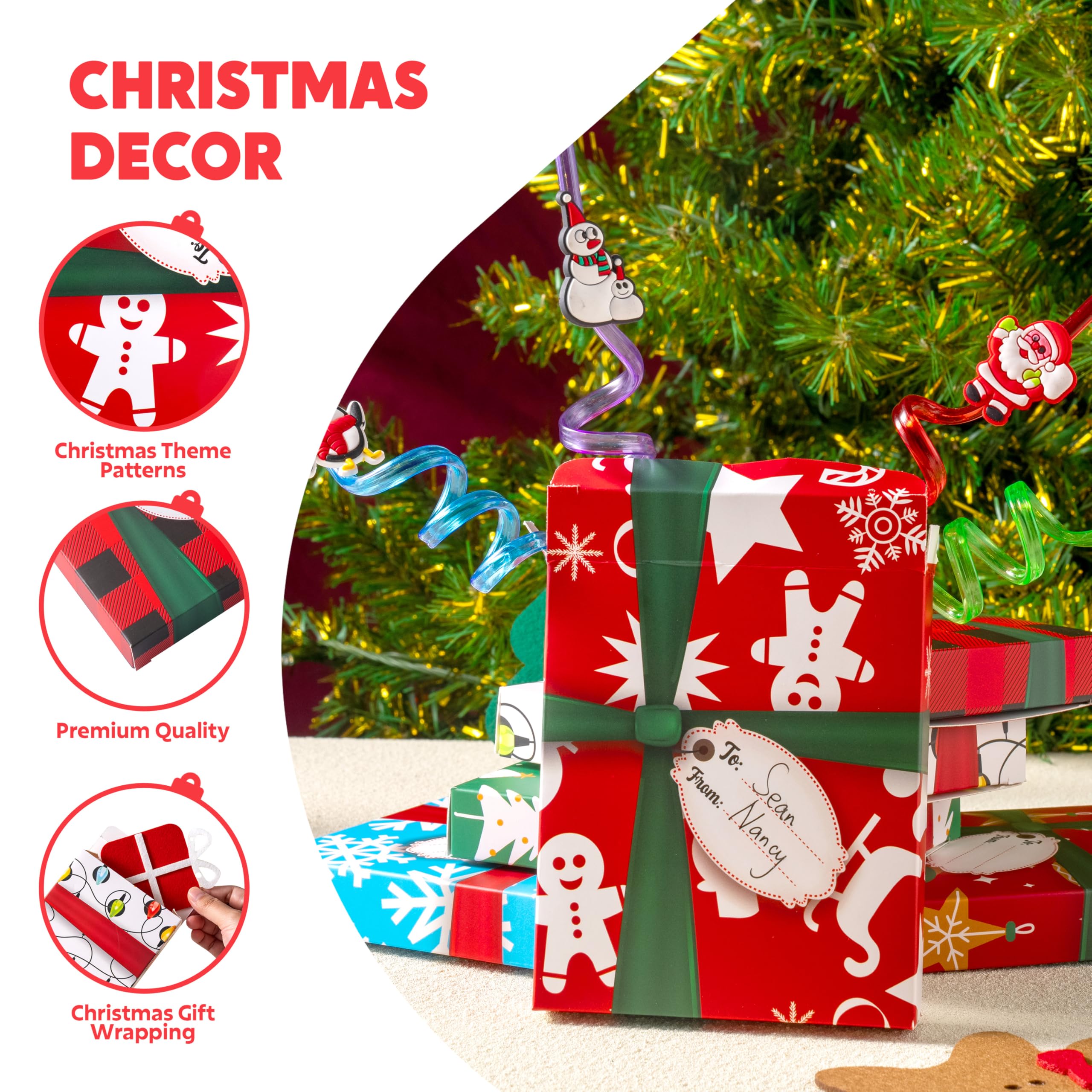 JOYIN 6 Stück Weihnachtskartenhalter Geschenkboxen, Geschenkkarten-Boxen mit Schleifen und Etiketten, für Urlaub, Geldhalter, Geschenkboxen, Weihnachts-Süßigkeiten-Geschenkpapier, Geschenk extra