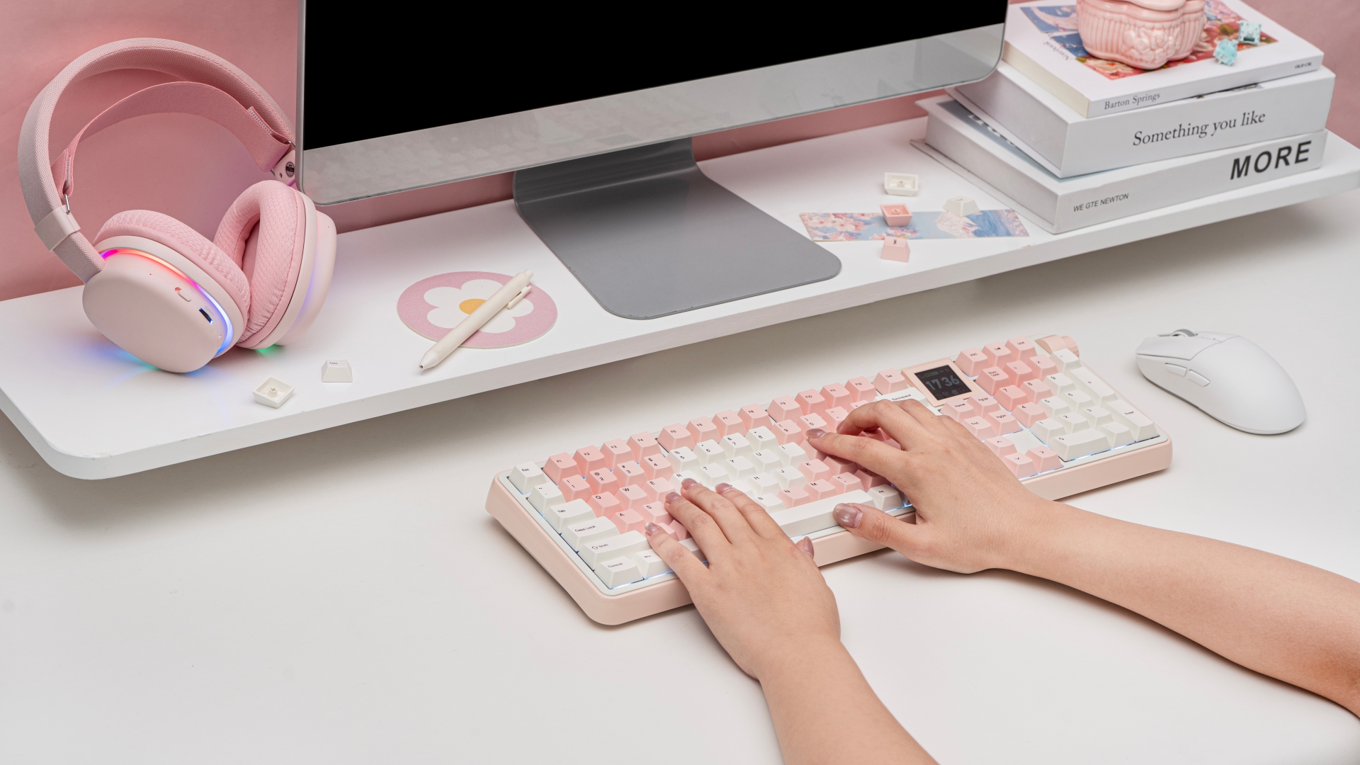 Image of EPOMAKER Creamy Jade 45gf Gaming Keyboard Switches, 100 PCS Linear Switch, 5-Pin Pre-Lubed Switch, with PC /PA66 Case, POK Stem, Compatible with MX Keycaps for Mechanical Keyboard